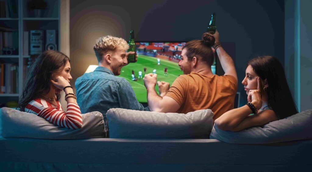 Wat is de beste iptv voor Nederland 1 girls talking while men are watching soccer on tv